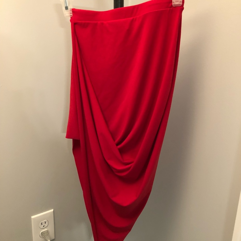 Red Body Con Skirt